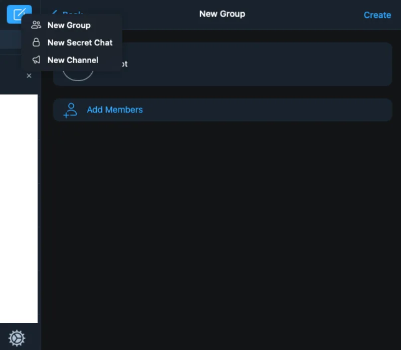 Een nieuwe groep maken in Telegram